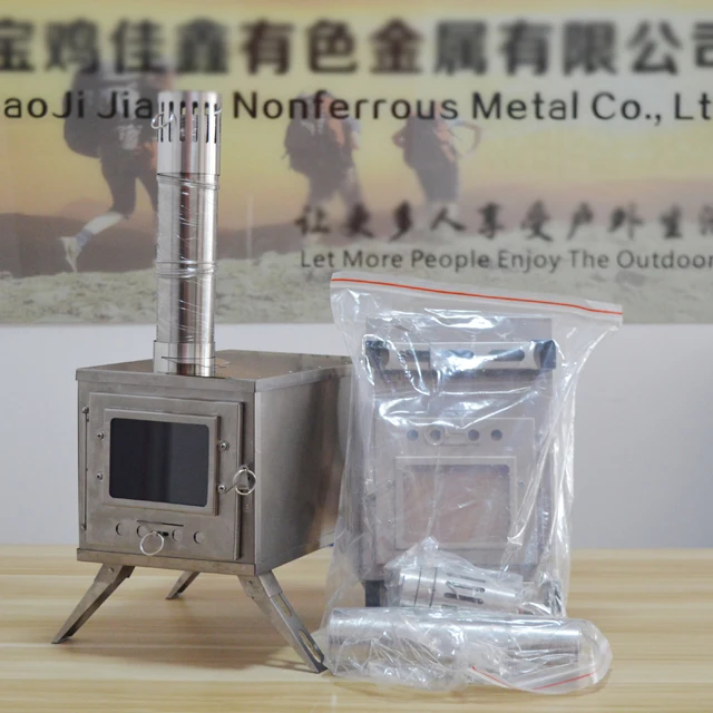 Outdoor ultralight quick release backpacking camping titanium tent heating stove