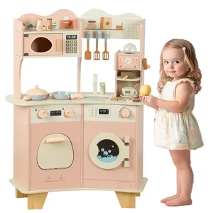 Children's Stove Coffee Making Washing Machine Kitchen Toys Pretend Play Kitchen Set With Realistic Accessories Toy