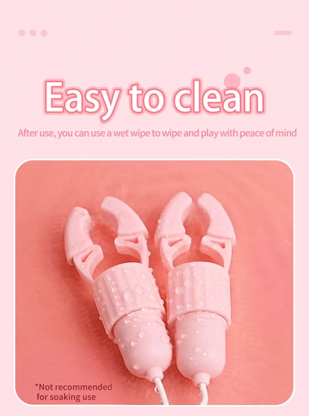 Waterproof nipple clamps suitable for shower or bath play