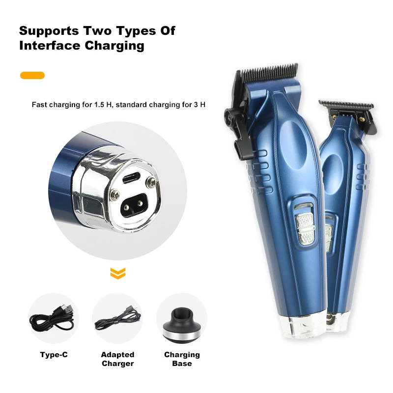 KooFex USB Charge BLDC Motor All Metal Body High Power Rechargeable Hair Clipper and Trimmer Combo with Stand for Men