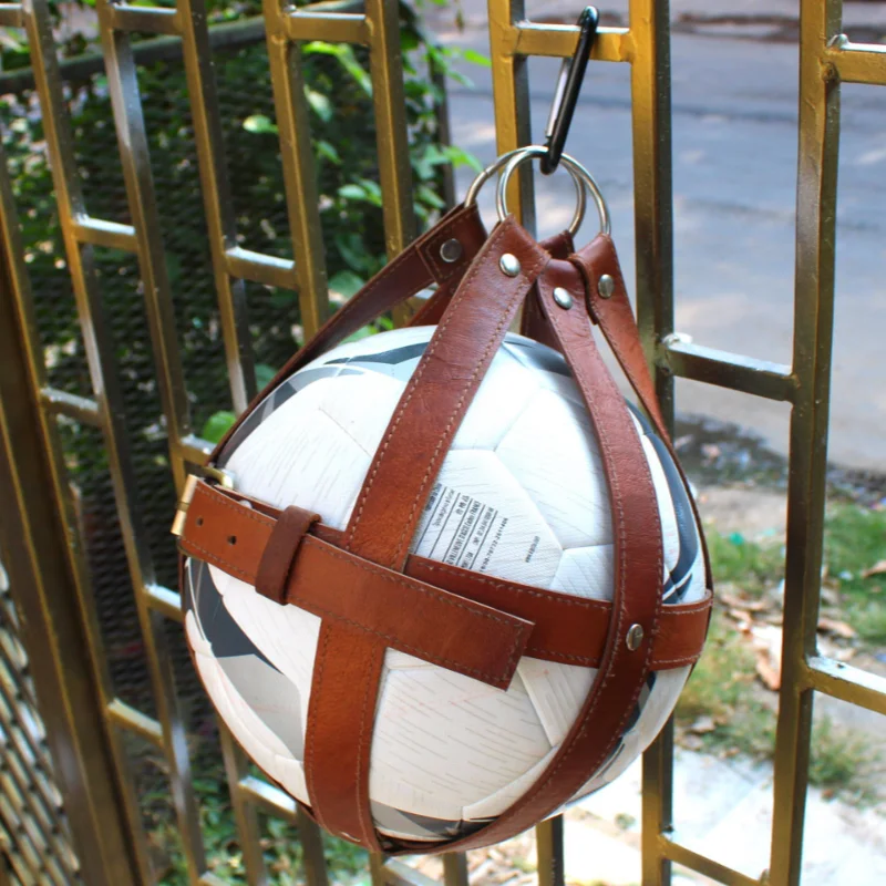 Leather Soccer Ball Holder Durable Versatile Accessory