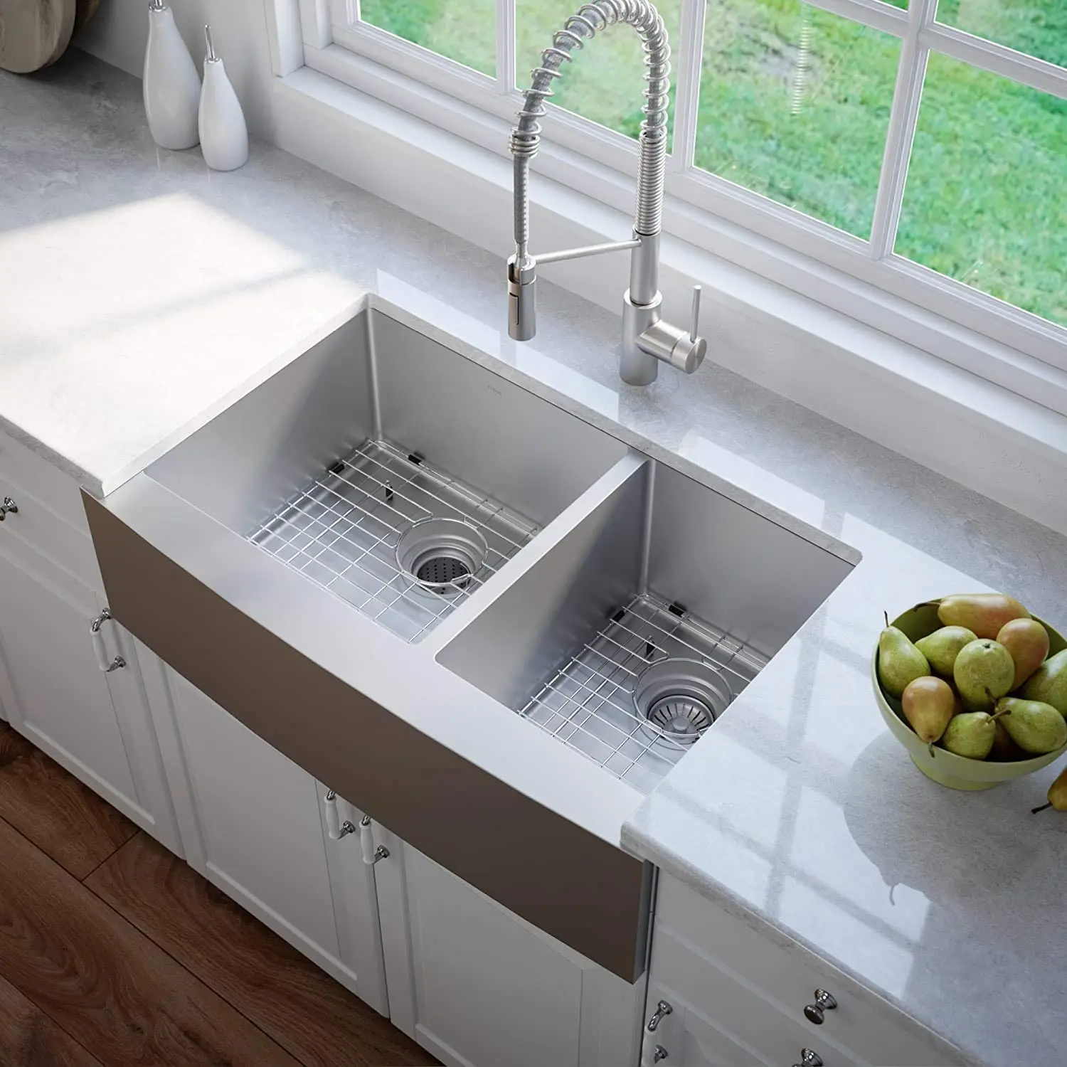 SUS304 Deep Basin  Double Bowl Undermount Handmade Stainless Steel Kitchen Sink
