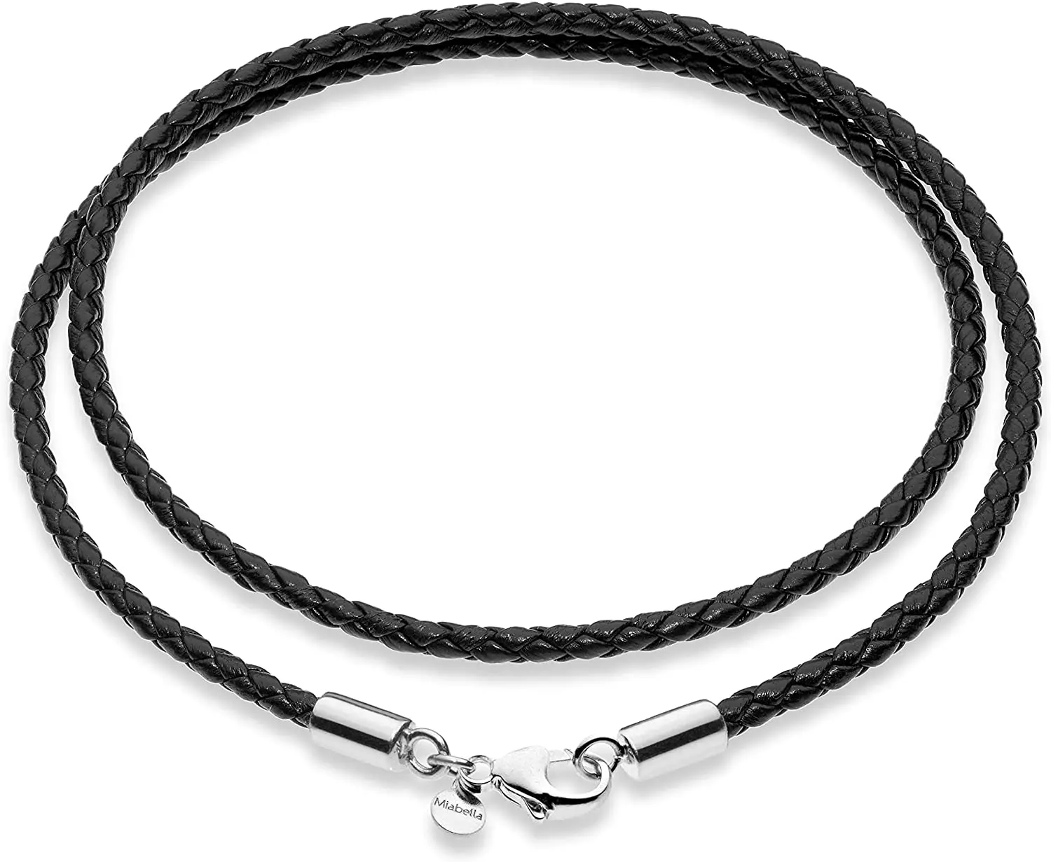 Genuine Black Braided Leather Cord 