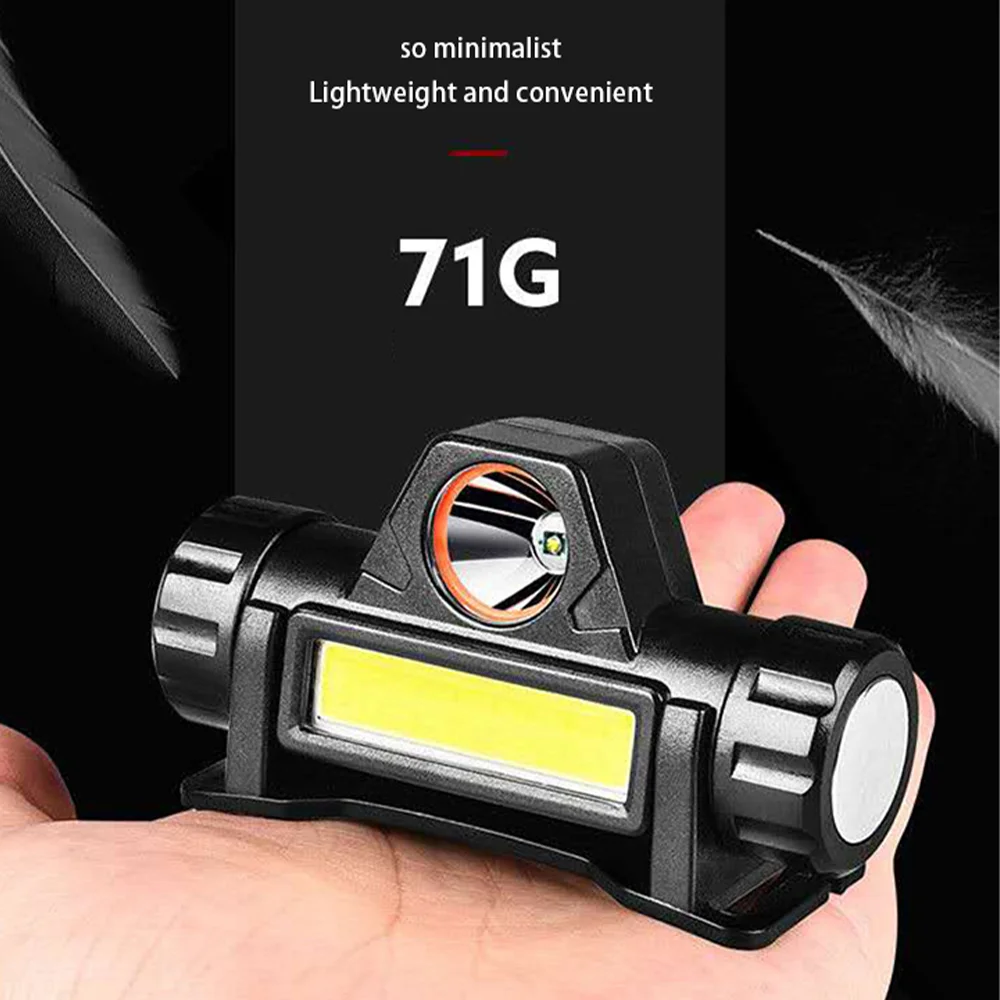 Rechargeable Magnetic comfort Super Bright Headlamp Removeable With XPE Spotlight COB Floodlight  Waterproof Camping Headlamp details