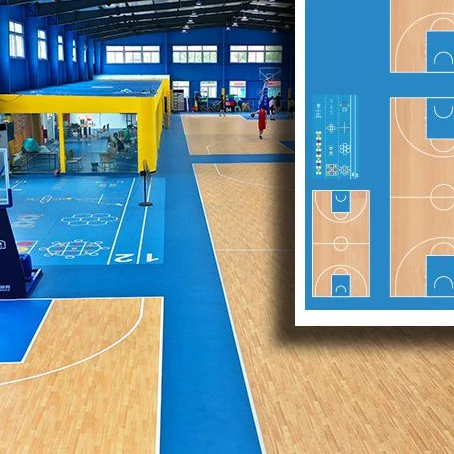 Factory Cheap Outdoor Indoor Sport Pvc Wood Parquet Used Basketball Court  Floors Roll Mats for Sale