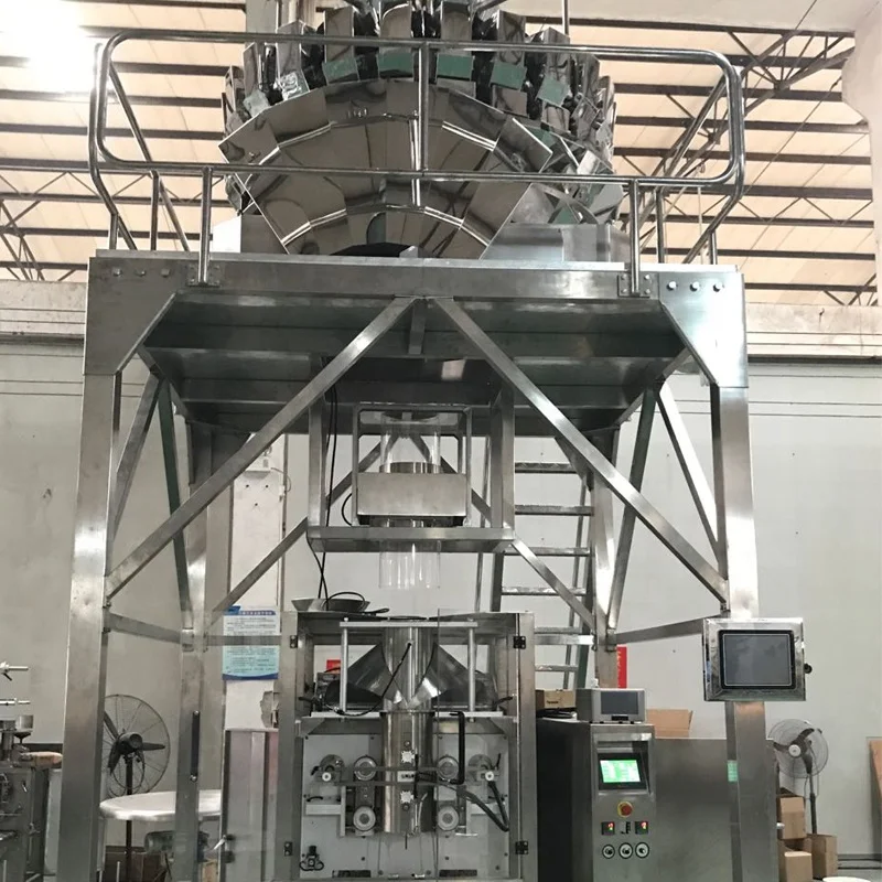 Automatic Inclined Vertical Form Fill Seal Live Fish Frozen Poultry Seafood Heavy Hardware Product Packaging Machine