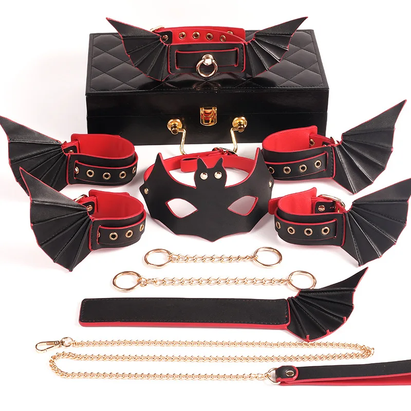 quality leather bdsm bondage slave restraint set kit sex toy for