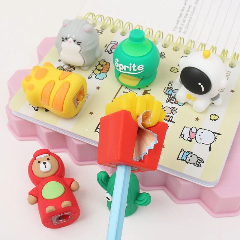 Custom Animal Shape PVC Creative Cute Small Pencil Sharpener for Pencil
