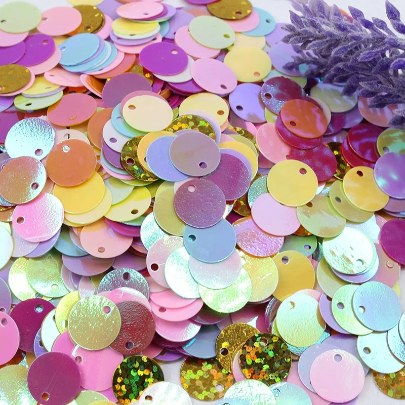 Factory Reversible PVC PET Loose 30mm 40mm 50mm 60mm Large Round Flat Garment  Sequins for Sewing