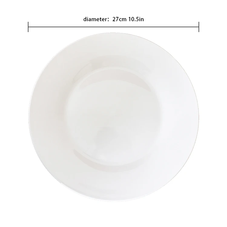 Flat Plate Rings Eco-Friendly White Ceramic Plate for Home Use Hotel Cafeteria Flat ...