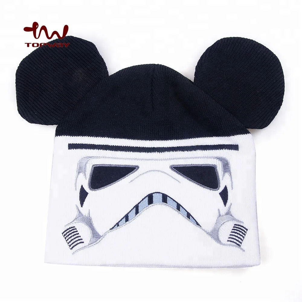 Логотип Фанни черный белый цвет жуткий уход за кожей лица кепки вышивка вязаная шапочка шапки с ушками для женщин дамы