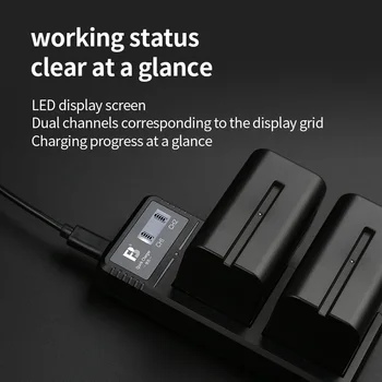 FB NP-F970 Battery Charger for SONY F550 F750 F990 F980 F970 F960 F550 F570 F770 F930 FM500H FM55H Portable Dual Channel Charger detail image