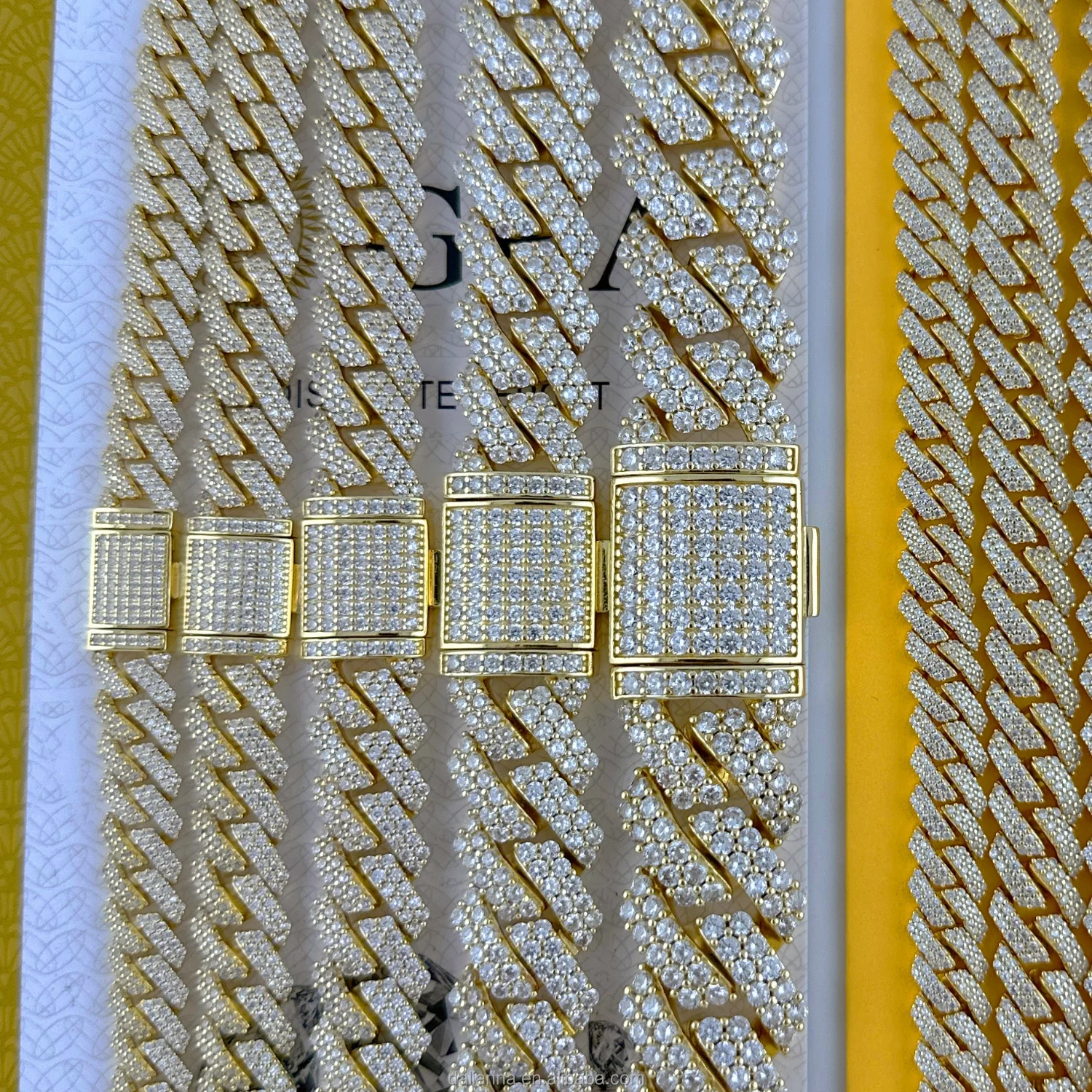 Luxury 925 Silver Hiphop Lab Grown Diamond Custom8mm20mm Iced Out Vvs