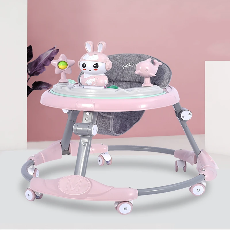 Hot Sale Adjustable Baby Walker with Wheels and Seat 1 Year Children Learn to Walk Toy Simple Music Kids Toddler Baby Walkers
