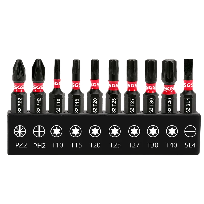 MOYOTEC 10PCS Source Factory Stainless Steel 25mm Impact Screwdriver Bit Set Phillips Slot Torx Mult
