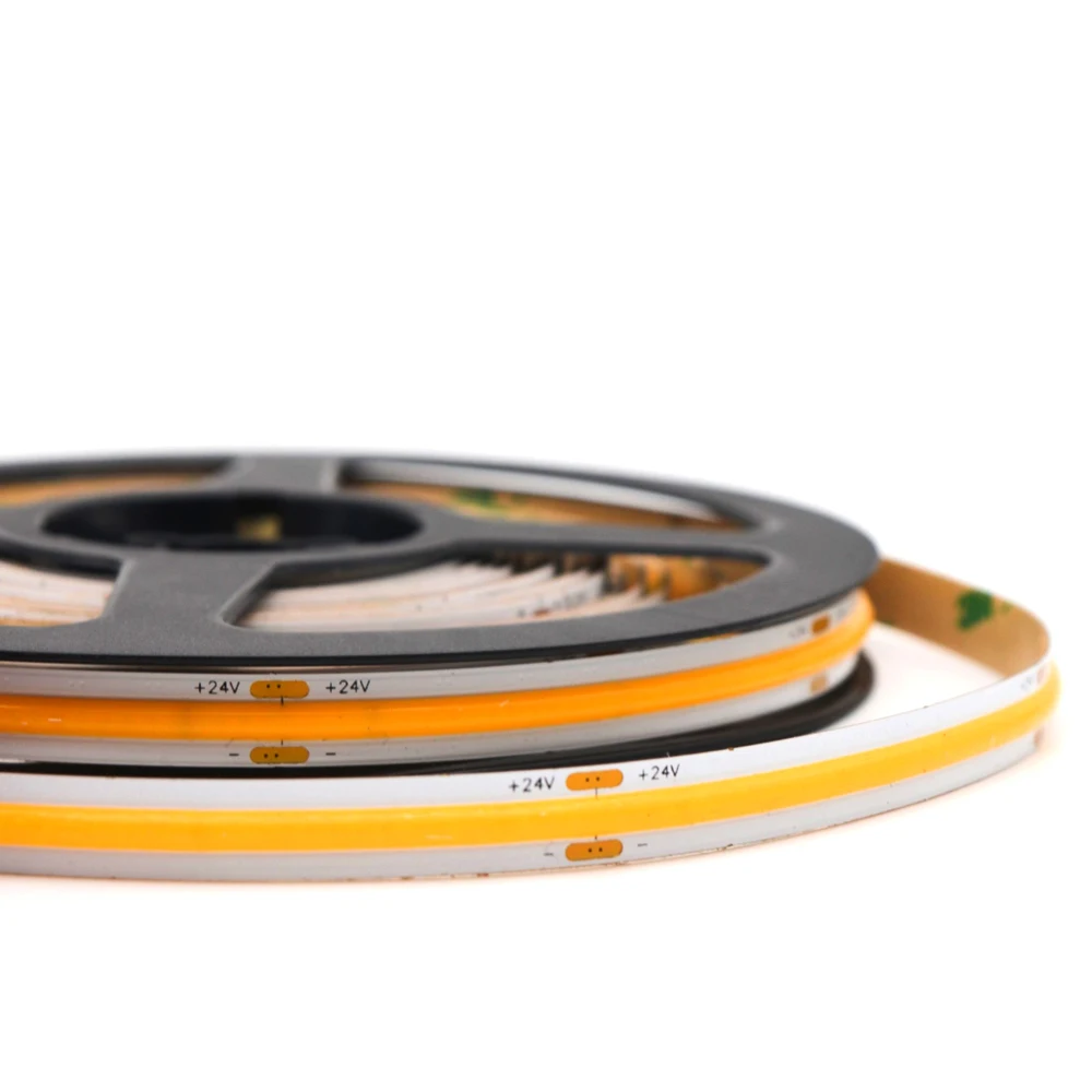 Гибкая светодиодная лента Cob 3 года гарантии 12 В белый 2700k/3000k/4000k/6000k Ra90 бесконтактная высокая плотность 24 cob