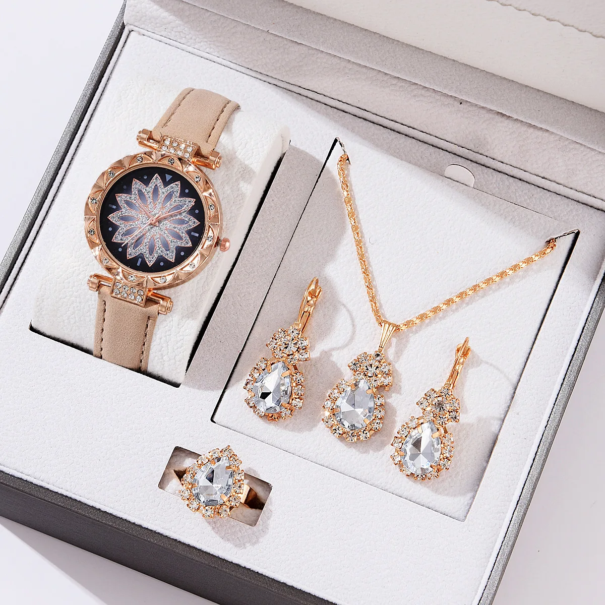 Beautiful evening LORDEN quartz wrist watch and clip online earrings set/Watch quartz bracelet LORDEN and earrings