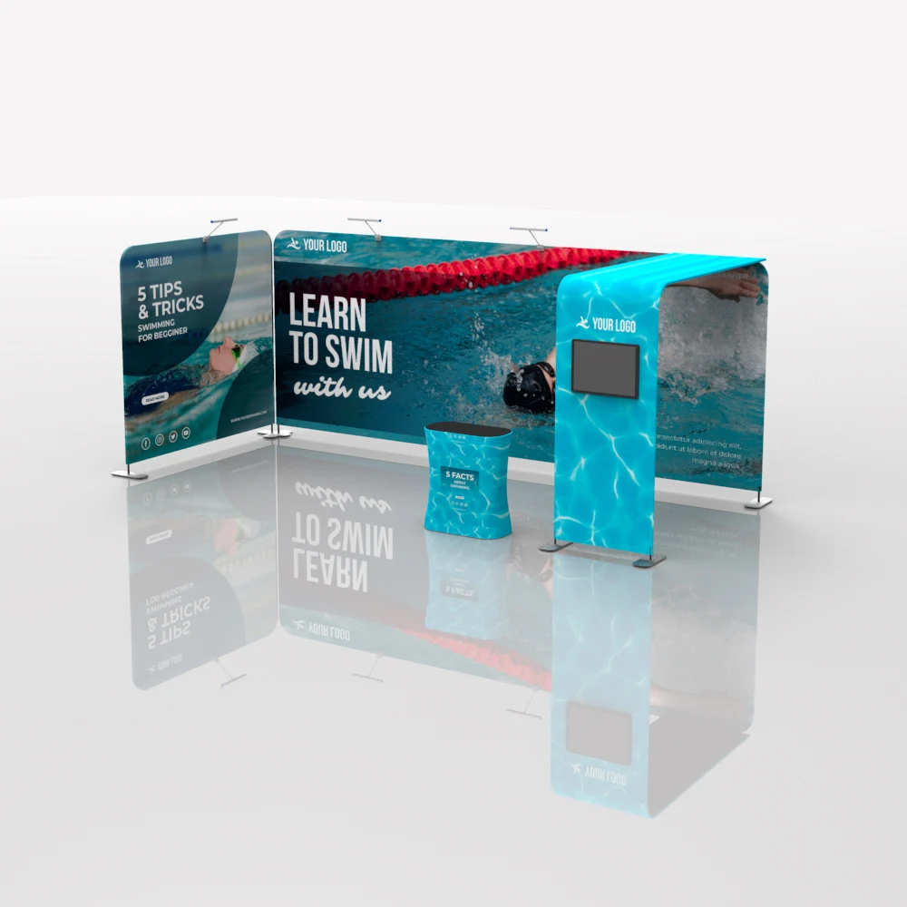 Лидер продаж, легкий алюминиевый каркас 10x20 футов, портативный выставочный стенд для рекламных ярмарок