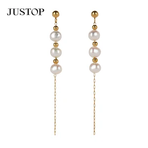 Wholesale Custom PVD 18K 24K Gold Natural Pearl Shell Freshwater Earrings Bracelet Fashion Jewelry Necklace with Pearl