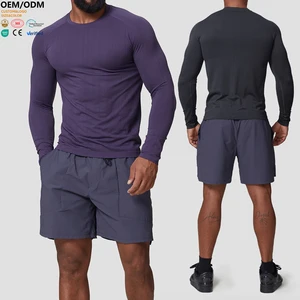 XW-DCX1075 Wholesale Crew Neck Long Sleeve Activewear Running Exercise Plus Size Sportswear Gym Men's Clothing