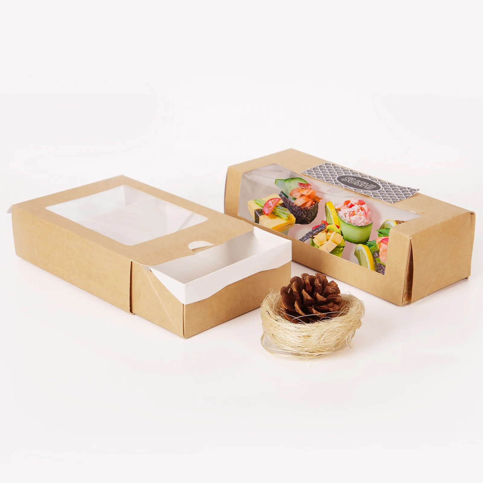 Source Custom Eco Disposable Food Para Sushi Kraft Paper Box Take Away on m.alibaba.com