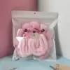 Pink-velvet hair tie 6-piece set-zipper bag