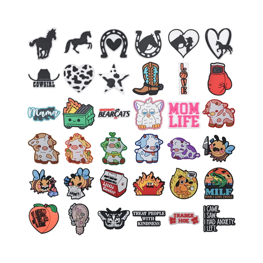 2023 Messi custom rubber shoe buckles and accessories butterfly letters croc charm designer charms for diy croc new years gift