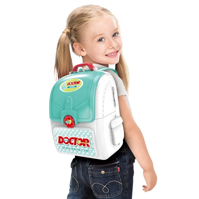 2020 New Item 2 in 1 Plastic Kids Backpack Hospital Kit Doctor Set Toy