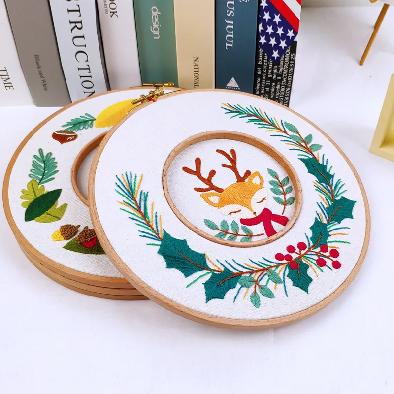 5456 Flowers Plant Pattern Embroidery Cloth Set Cross Stitch Kit Hand Craft Beginner DIY Embroidery Starter Kits