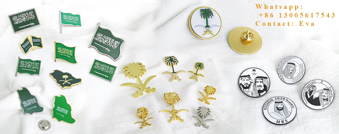 Wholesale Saudi Arabia National Emblem Brooch with Palm Tree