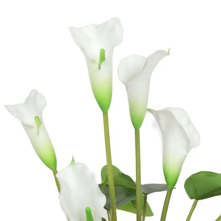 Artificial Lily Flower with Pot Best Quality Bonsai Artificial Flowering White Peace Lily Calla Lily Plant
