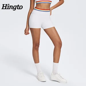 Custom Logo Active Wear Compression Fit Shorts Women Patchwork Elastic Workout Running Short OEM Yoga Fitness Shorts for Women