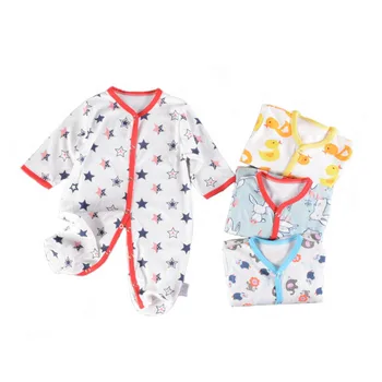 Newborn infant cotton jumpsuit long sleeves romper toddlers pajamas sleepwear cartoon animal baby onesie