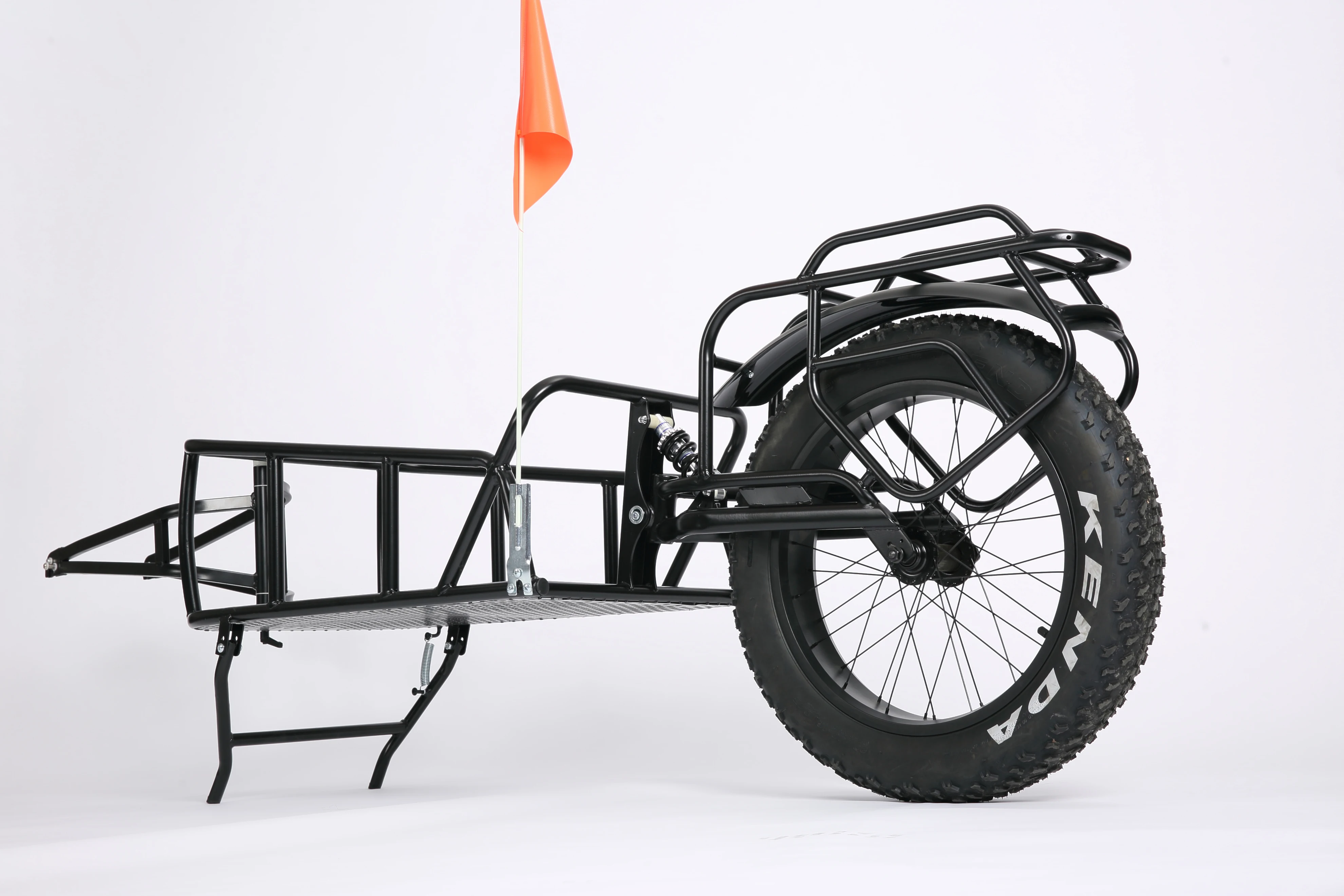 Cargo Rack One Wheel Fat Tire Hunting Bike Trailer Suspension Ebike