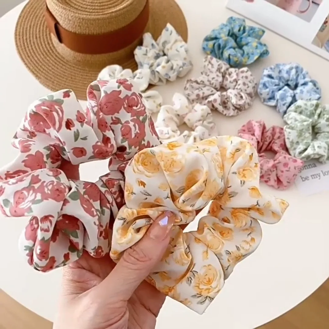 Mio Wholesale 11cm Elastic Hair Tie Rope Sweet Flower Hair Scrunchies