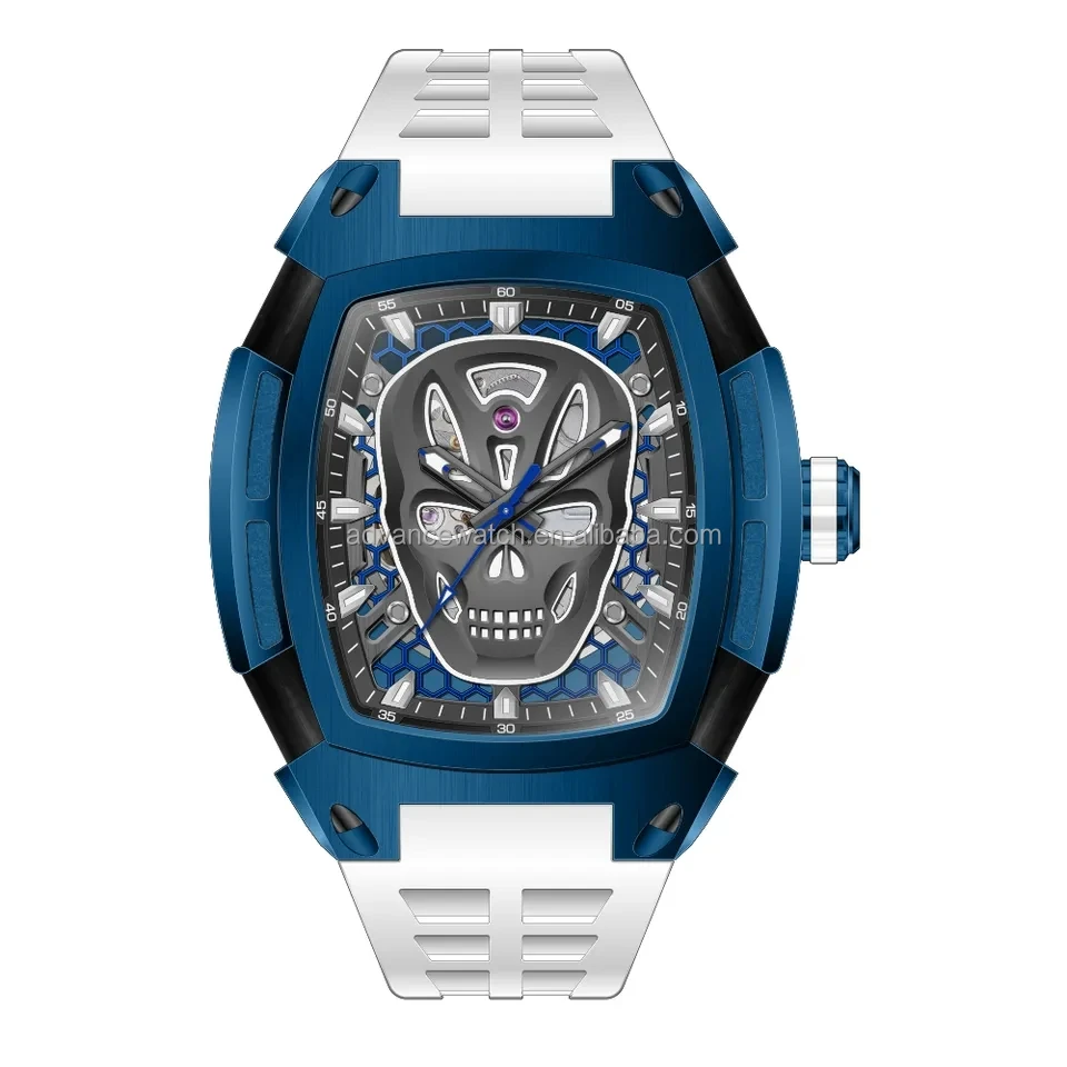 High Quality Automatic Man Watch with Fluoro Rubber Strap Seiko Automatic Movt 100M Waterproof Shenzhen Watch Factory