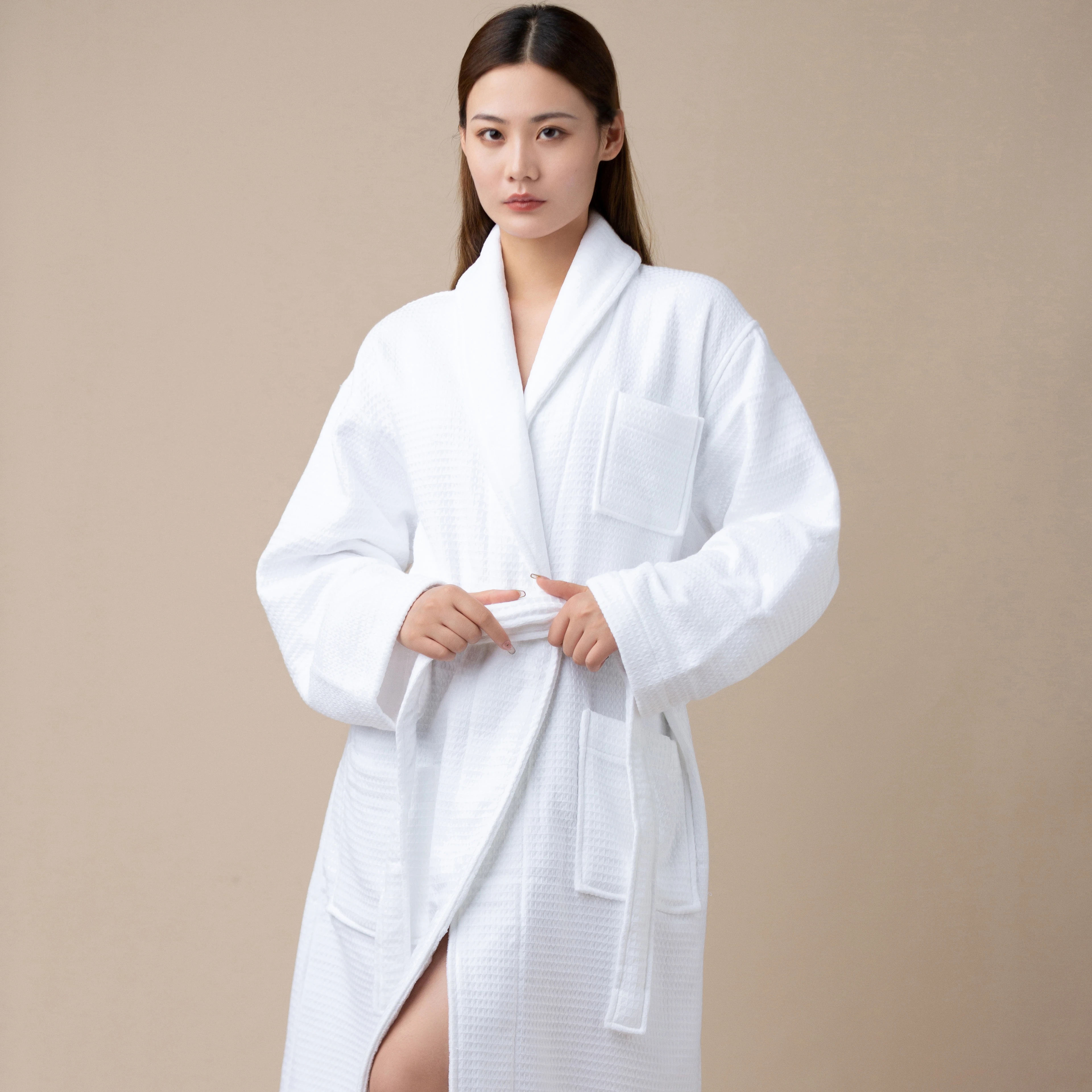 white hotel bath robe cotton towel bathrobe slippers set unisex