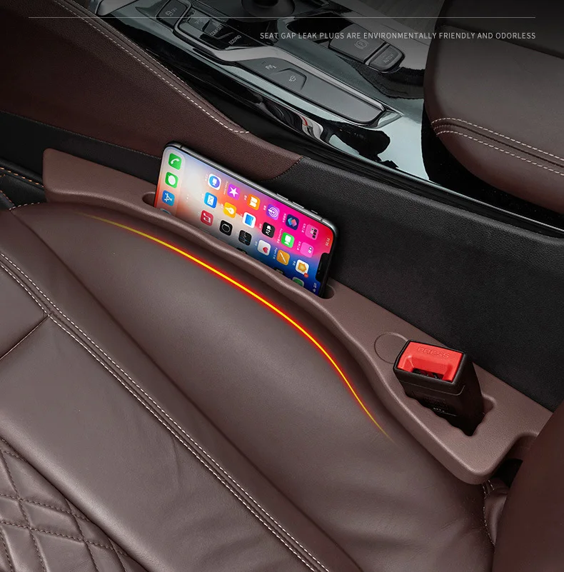 Multifunctional portable car seat side gap filler plug with storage slot