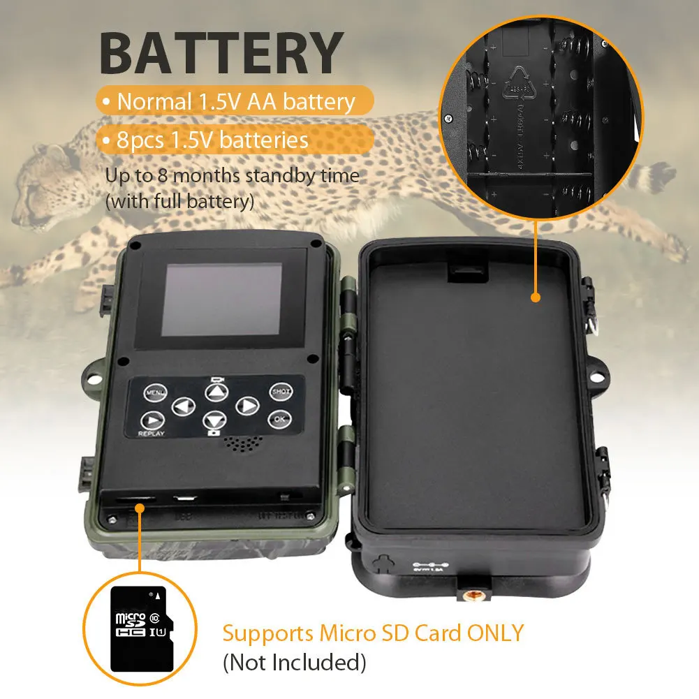 Trail Game Camera 24MP 1080P Full HD IP65 Waterproof Hunting Scouting Cam Trap Camera for Wildlife Watching