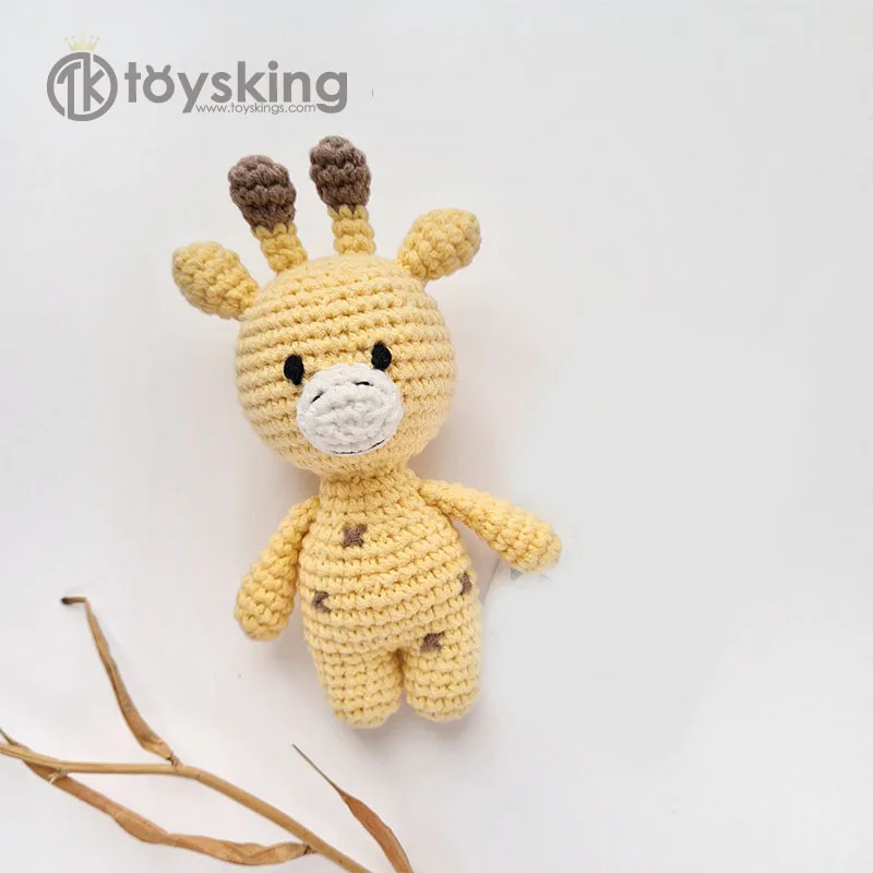 TK Safari Stuffed Baby Toy, Crochet Giraffe Lion Elephant Panda Baby First Birthday Gift, Yarn Knitted Animals Infant Toys