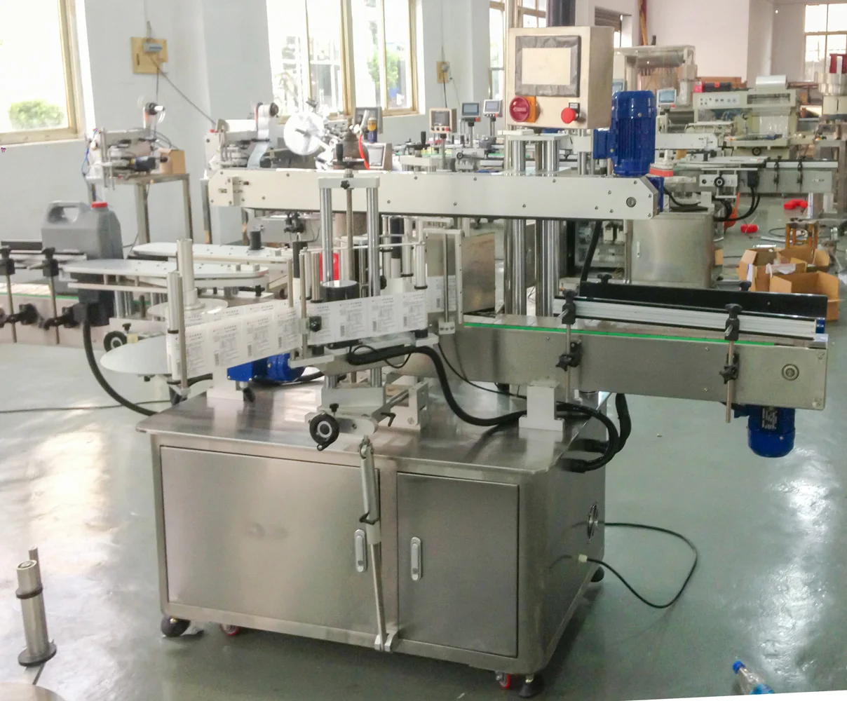 YM620 Automatic square Bottle Double Sides Sticker Labeler Application Front and Back Face Labeling Machine