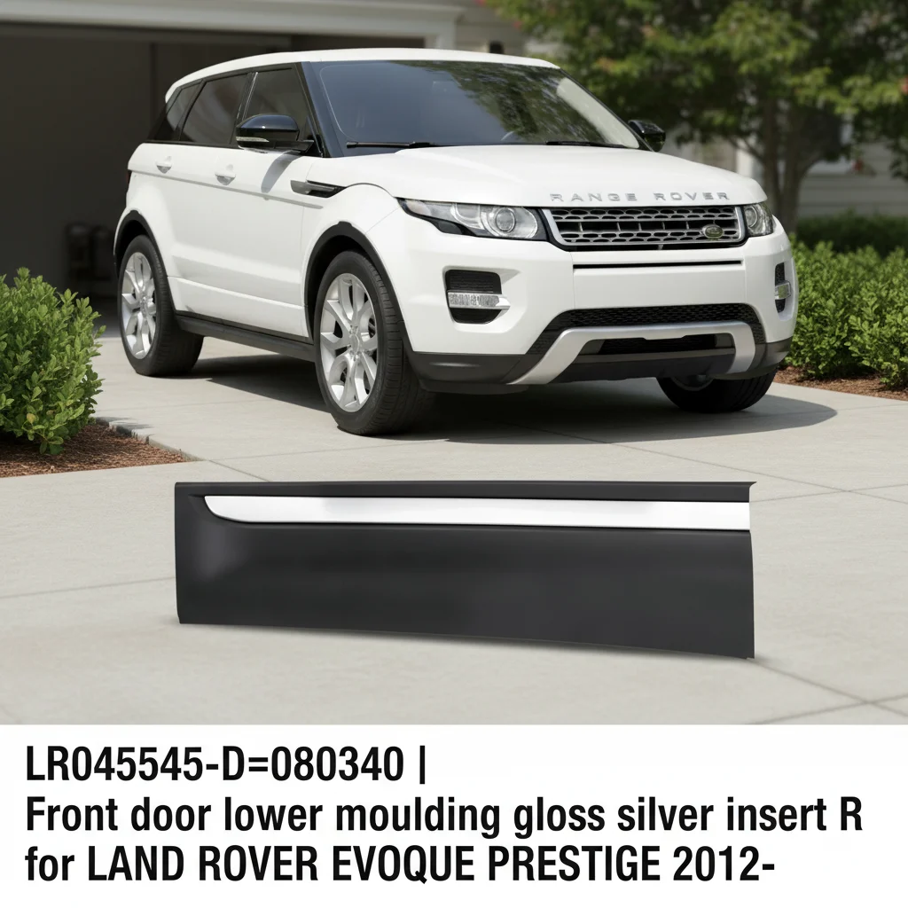 LR045545-D=080340 Car Door Moulding Front Door Lower Moulding Gloss Silver Insert Rfor LAND ROVER EVOQUE PRESTIGE 2012-