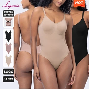 Wholesale Shaped Thong Body Shaper Tummy Control Strong High Compression Bodysuit Thong Shapewear for Women