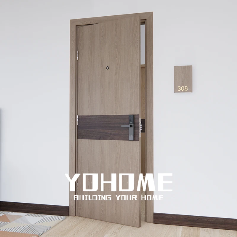 German Design Luxury Interior Doors for Hotel Fireproof Wooden Doors and Frames Acoustic Flat Entrance Room Door