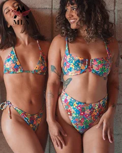 New Arrivals Print Swimwear Sexy String Thong Bathing Suit Women Micro Bikini Sets