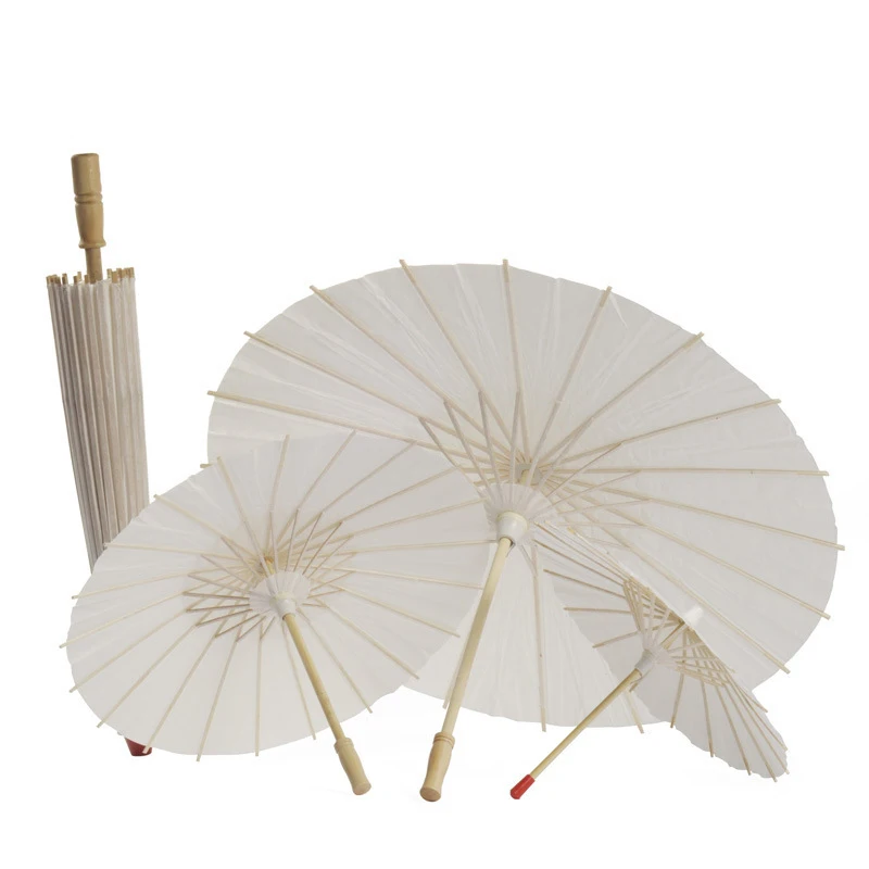 Zy144 Craft Gifts Paper Umbrellas Customization Diy Handmade Drawing Blank Wooden Handle Paper