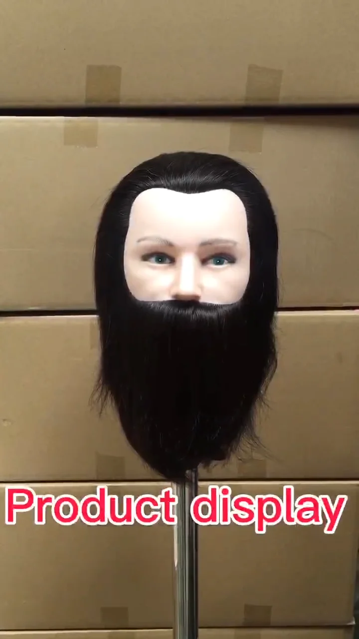 Professional 100 Human Hair Men Mannequin Barber Training Hairdresser