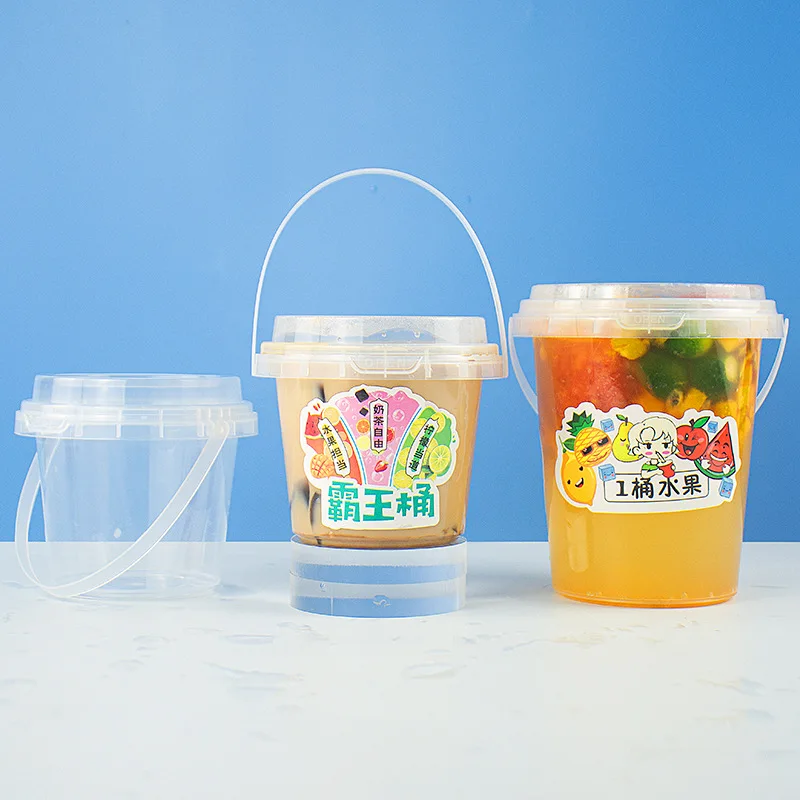 Big Size 500ML 1000ML 1500ML 2000ML Food Grade Package Bucket Good Leakproof Takeaway PP Bucket With Handle