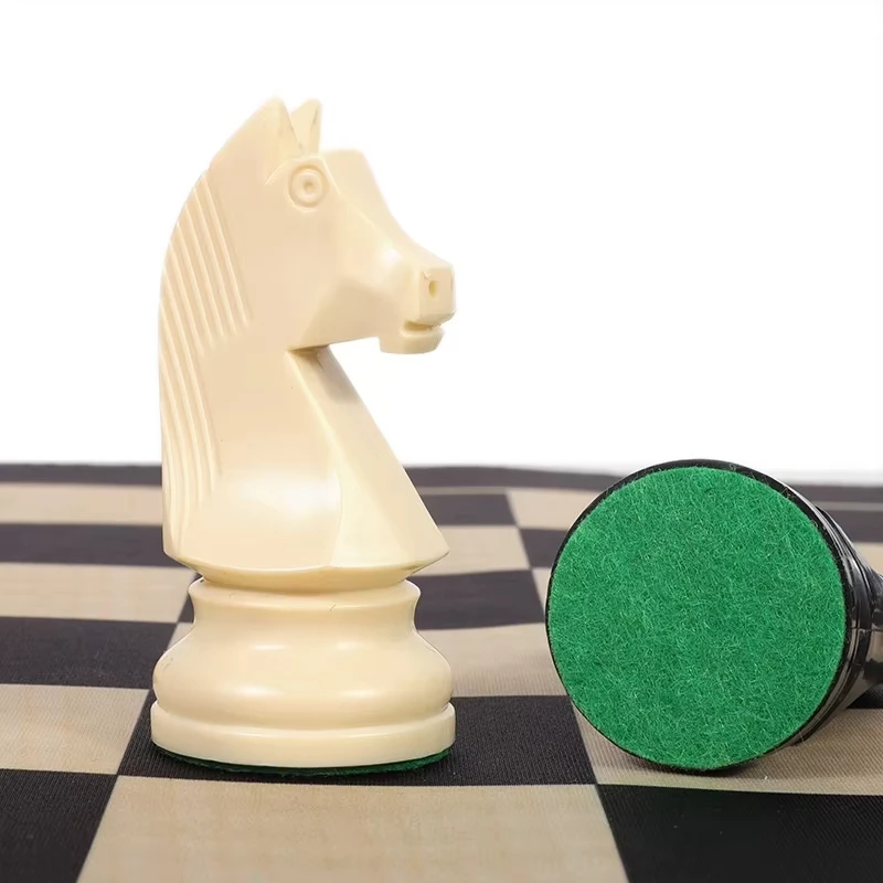 High Quality Heavy Chess Set With Storage Bag Germanic Knight Chess Portable Chess Travel 21cm Early Education Fabric Board