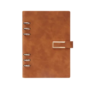 Custom A5 Binder Leather Business Notebook 100 Sheet PU Loose-Leaf Planner with Magnetic Buckle for School Use